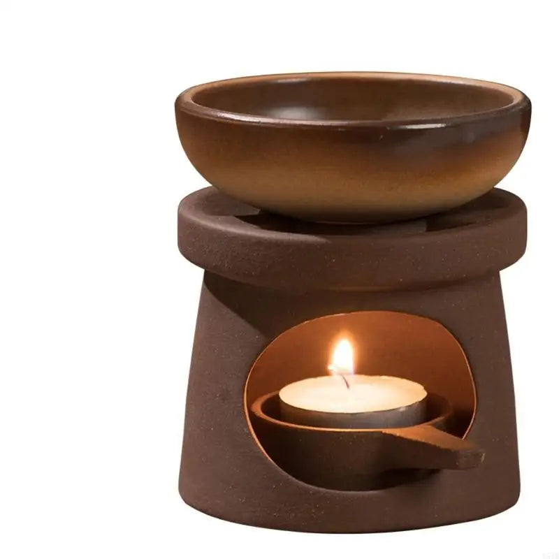 Y51B Ceramics Essential Oil Burners Wax Melt Warmer Aromas Diffuser and Tealight Spoon Set for Home and Office Use