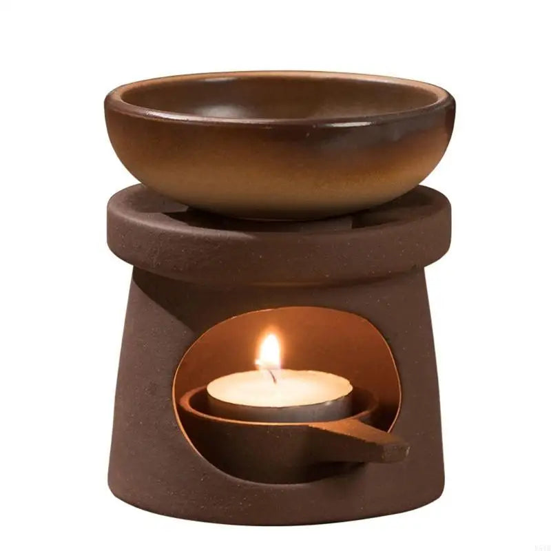 Y51B Ceramics Essential Oil Burners Wax Melt Warmer Aromas Diffuser and Tealight Spoon Set for Home and Office Use